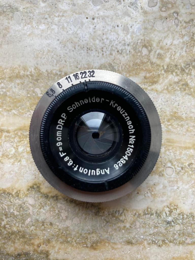 Schneider Kreuznach Angulon 9 cm f 6,8 objectief, Verzenden, 1940 tot 1960