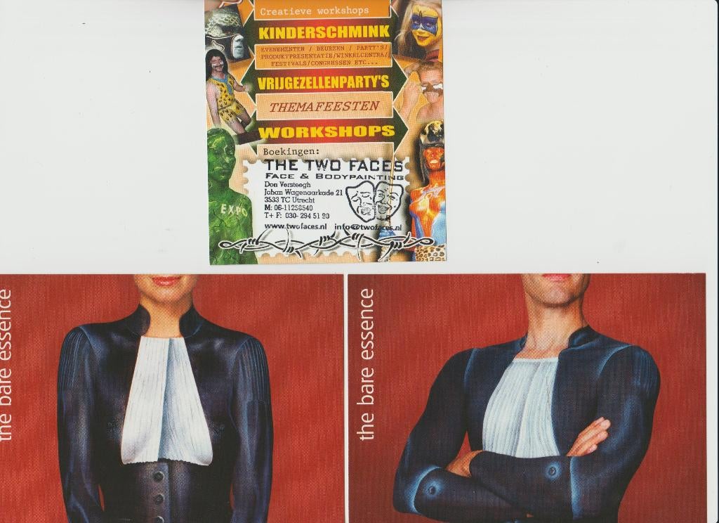 2x Bodypaint "The Bali Essence" door Two Faces Don Versteegh, Verzenden, 1980 tot heden, Ongelopen, Sterren en Beroemdheden