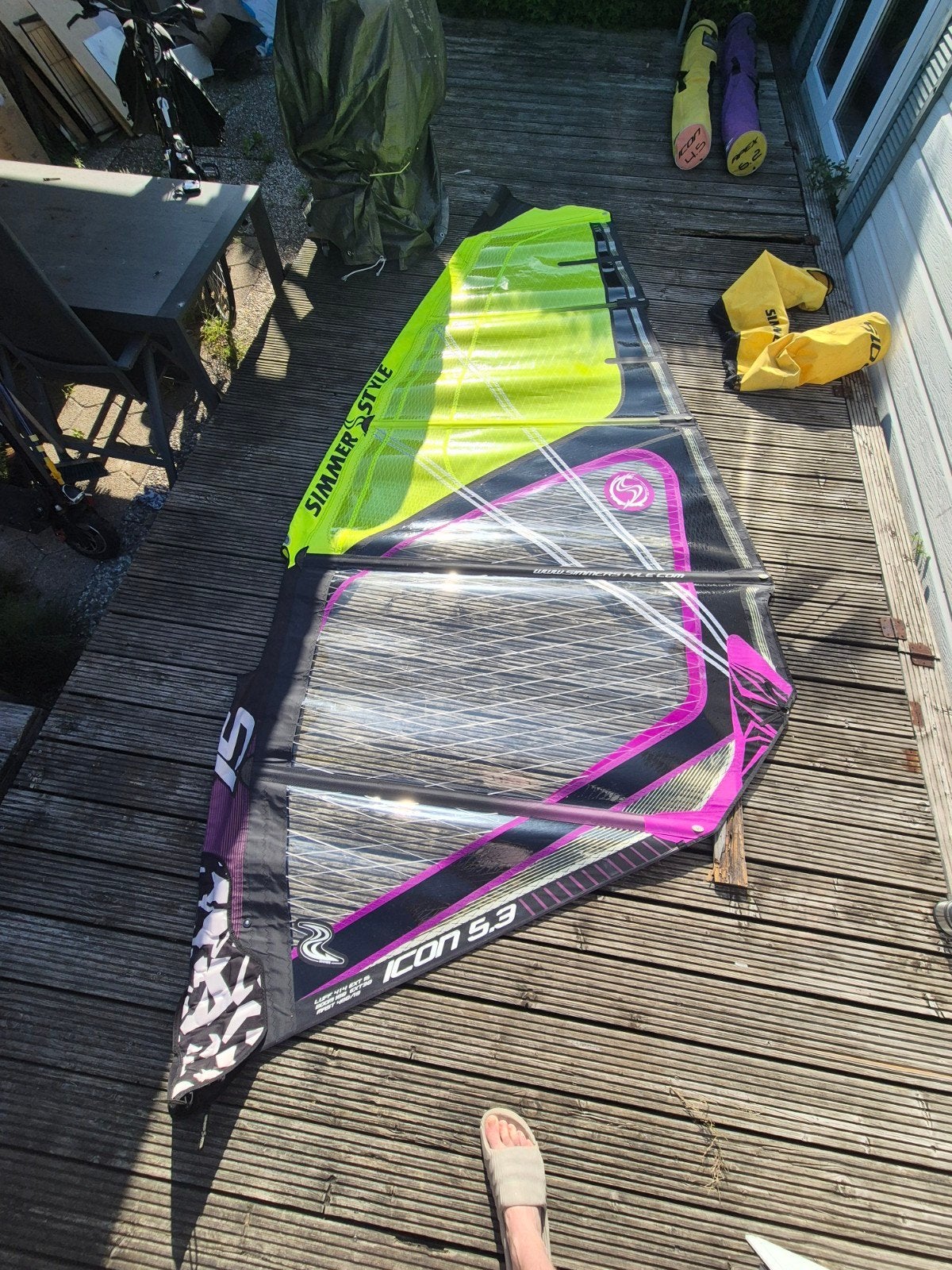 Simmer Style Icon 5.3 Windsurfzeil - Zo goed als nieuw, Met draagtas, 5 tot 6.5 m², Ophalen of Verzenden, Zo goed als nieuw