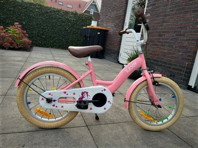 Een Soef Dolly 16 Inch meisjesfiets in de kleur Roze, Fietsen en Brommers, Ophalen, Terugtraprem, Gebruikt, Handrem