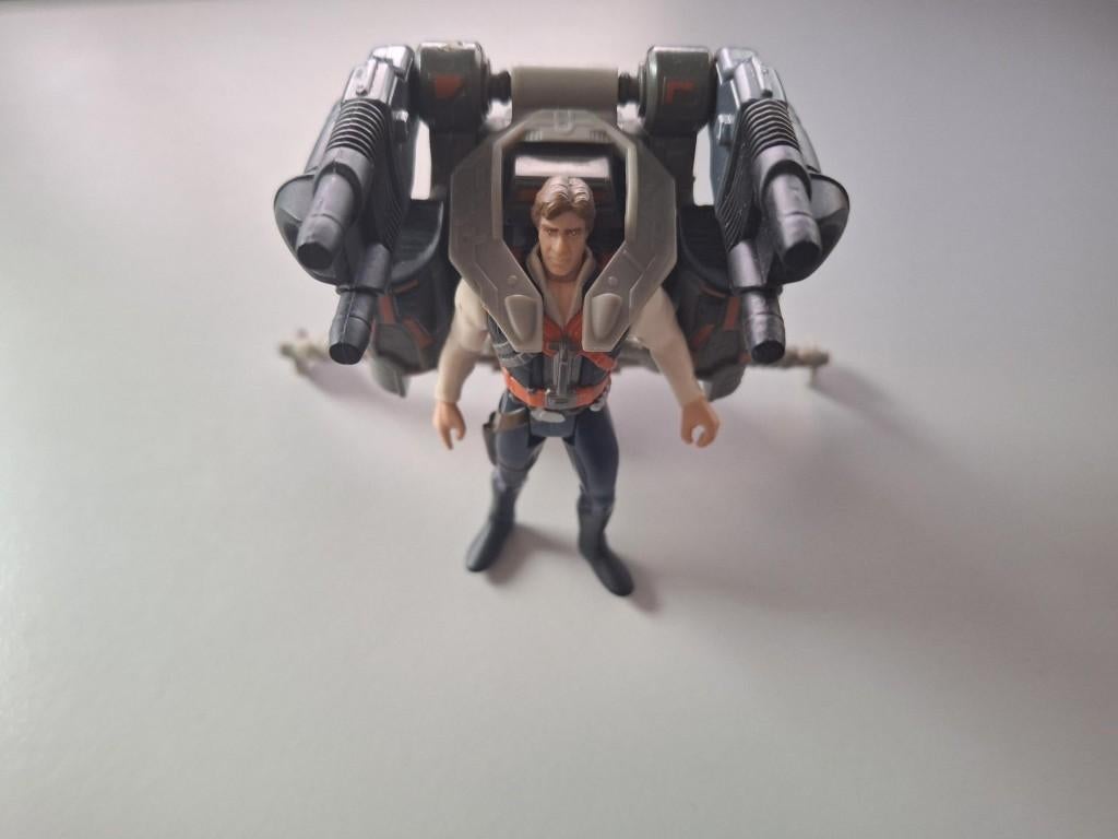 Star Wars 1996 Deluxe Han Solo + Smugler Flight Pack, Ophalen, Gebruikt, Actiefiguurtje