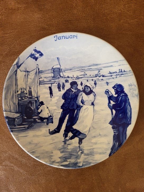 Delfts Blauw wandbord 'Januari' - Serie 2, Ophalen of Verzenden