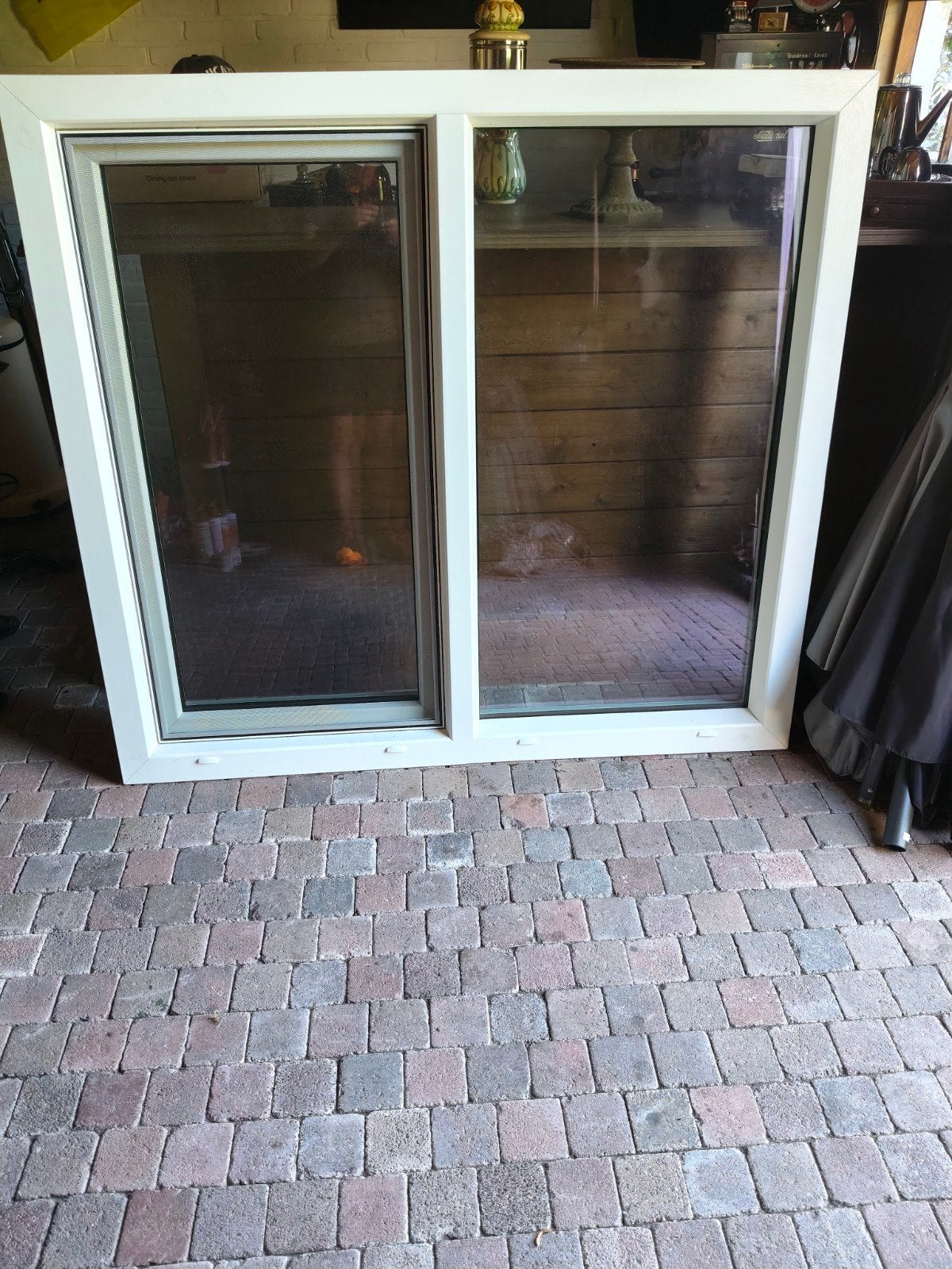 Nieuw kunststof kozijn met draai-kiep en vast raam, HR glas, Ophalen, Gevelraam of Ruit, 120 tot 160 cm, Nieuw