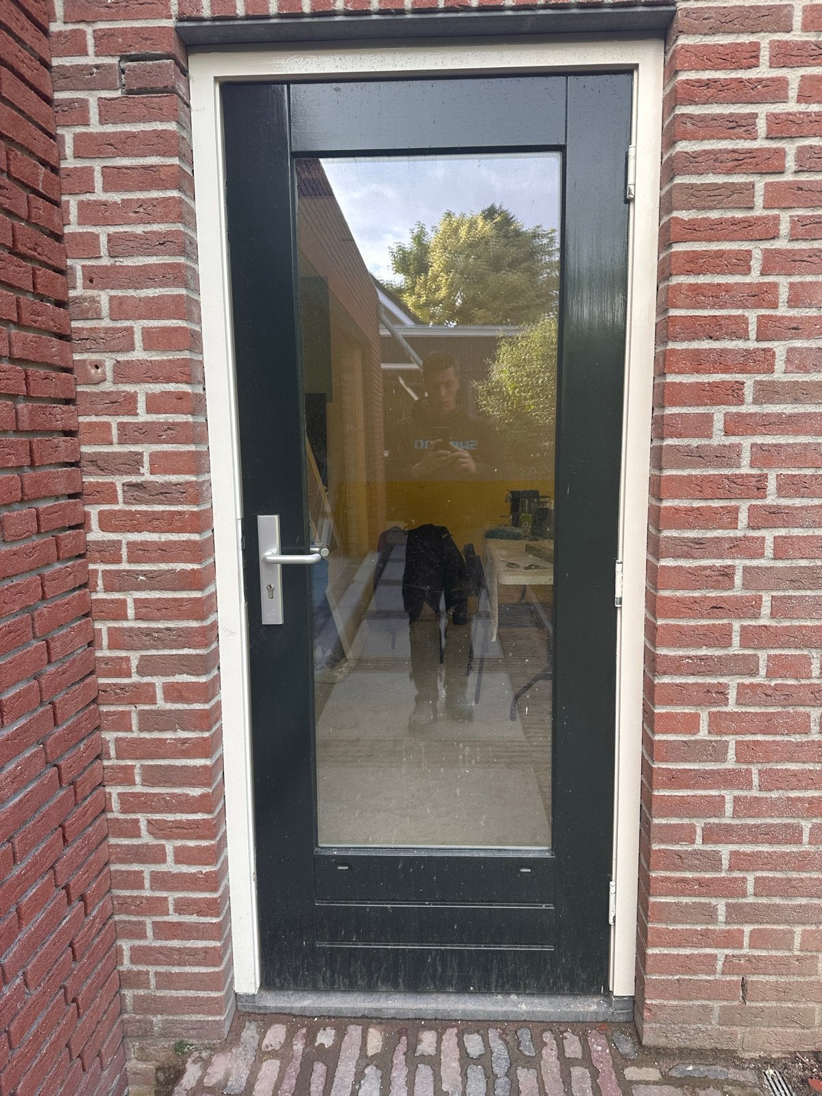 Hardhouten deur met goed hang- en sluitwerk (82x201 cm), Ophalen, Gebruikt, 80 tot 100 cm, Buitendeur