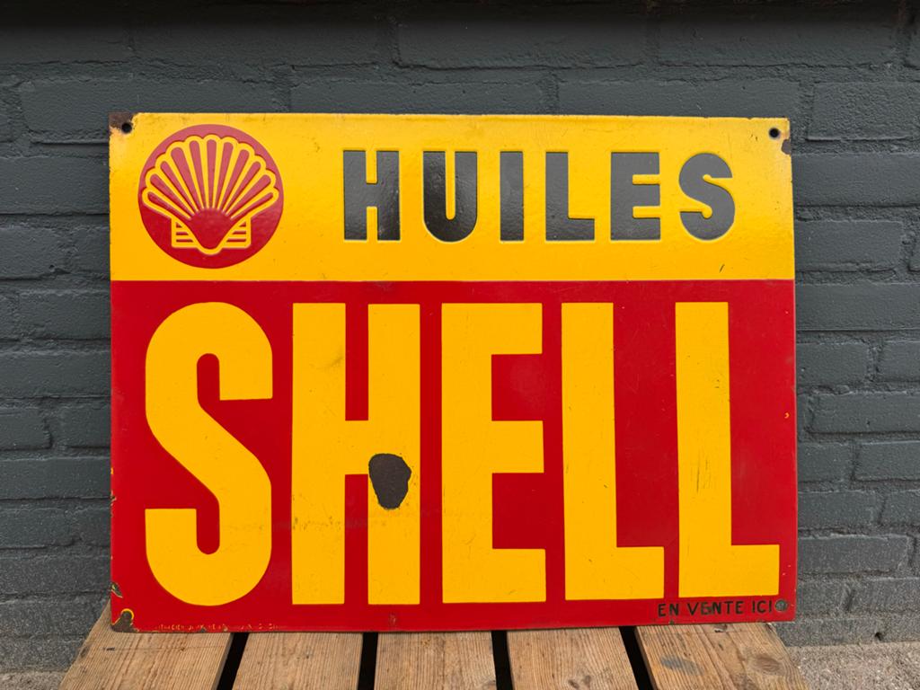 SHELL emaille reclamebord, Reclamebord, Gebruikt, ., Ophalen of Verzenden