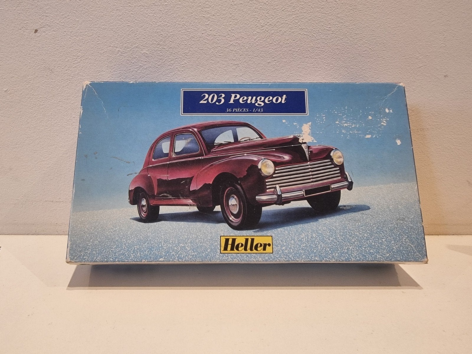 Heller 203 Peugeot 1/43 Schaal Modelbouw Kit Compleet, Gebruikt, Auto, Groter dan 1:32, Ophalen of Verzenden