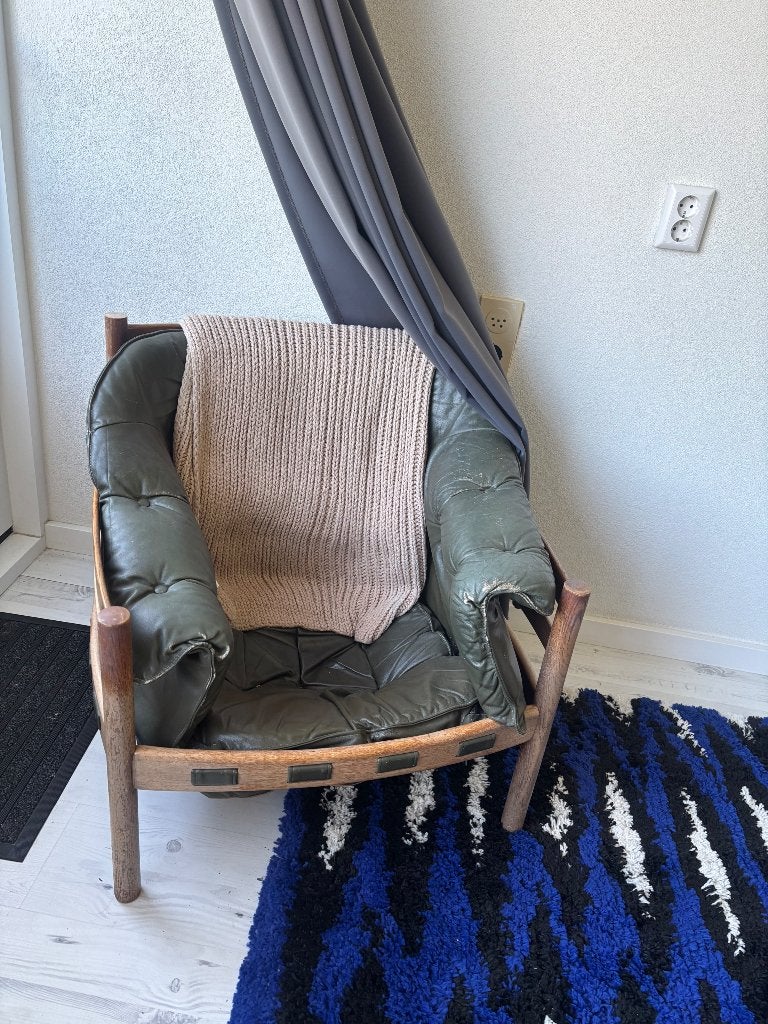 Vintage Stoel Sven Ellekaer, Huis en Inrichting, Stoelen, Ophalen, Gebruikt, Bruin, Eén
