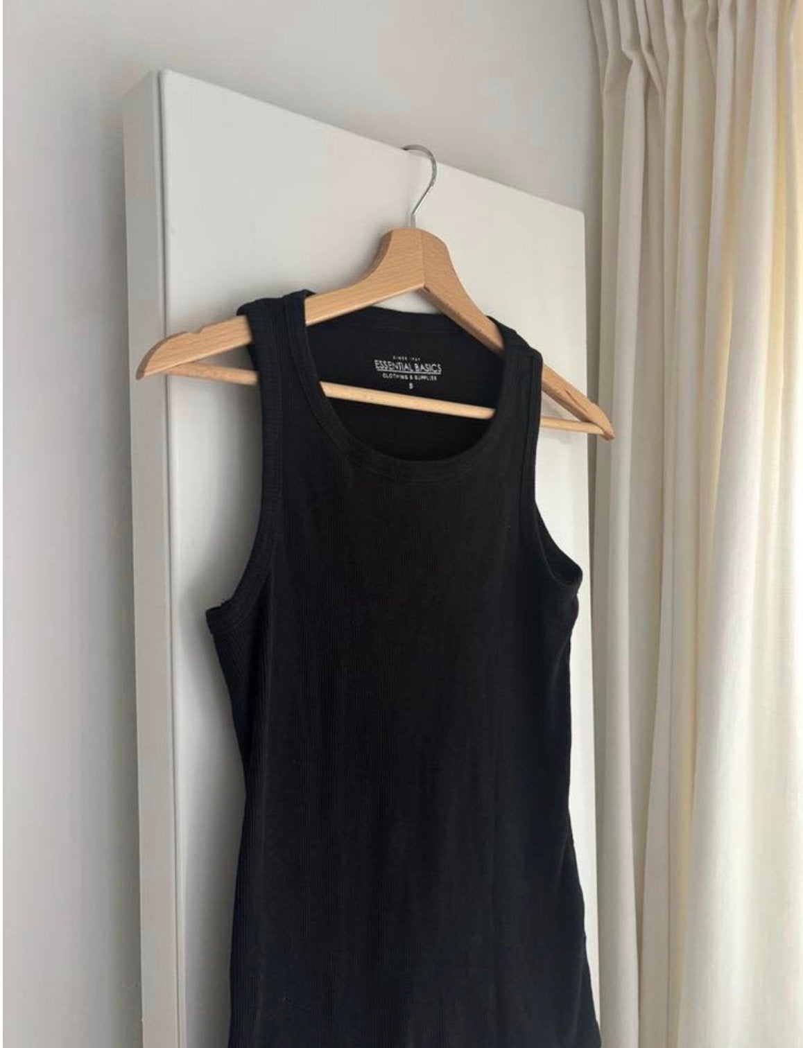 Essential rib tanktop, zwart topje, zwart hemdje, maat S/36, Zwart, Nieuw, Ophalen of Verzenden, Maat 36 (S)