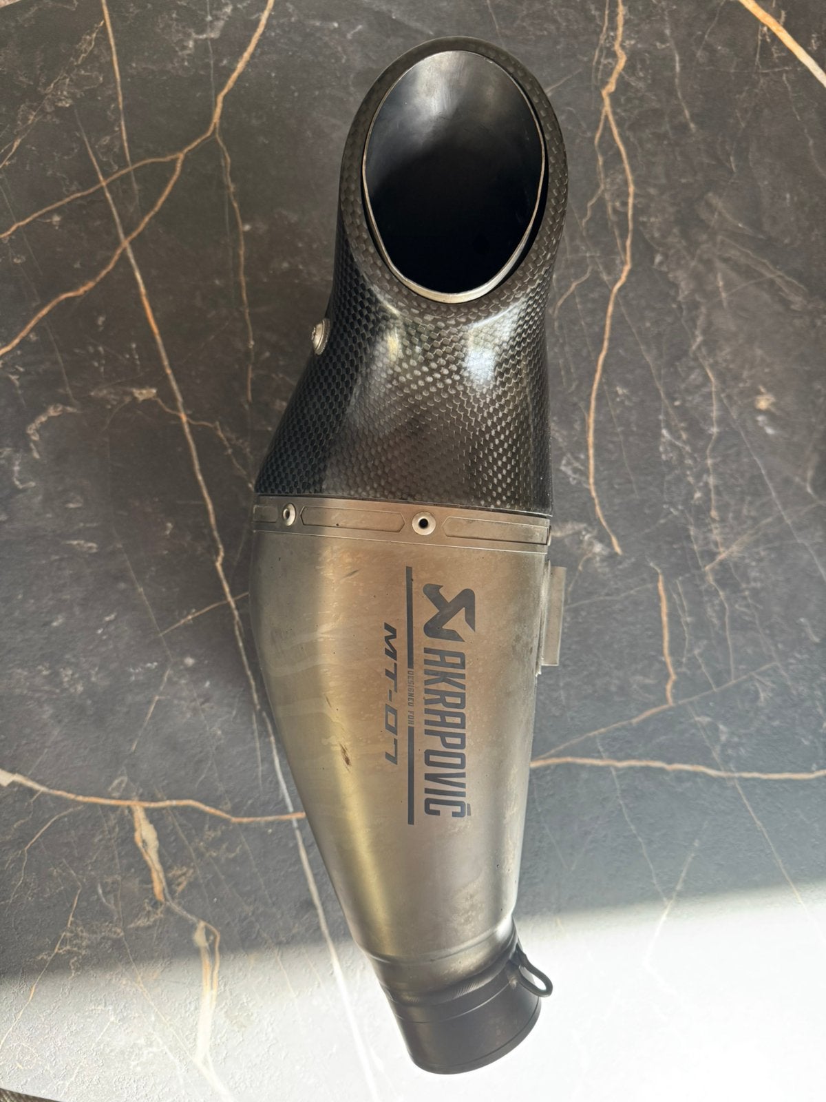 Akrapovic einddemper voor mt-07 2018, Ophalen, Gebruikt