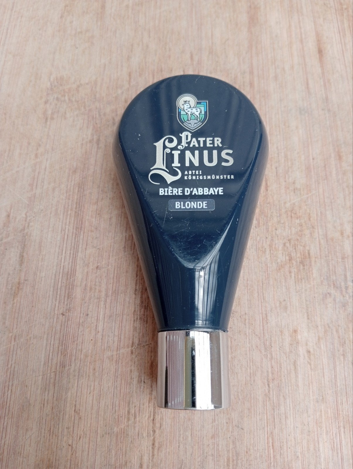 Pater Linus Blonde bier hendel biertap hendel, Ophalen of Verzenden, Gebruikt, Reclamebord, Plaat of Schild, Overige merken