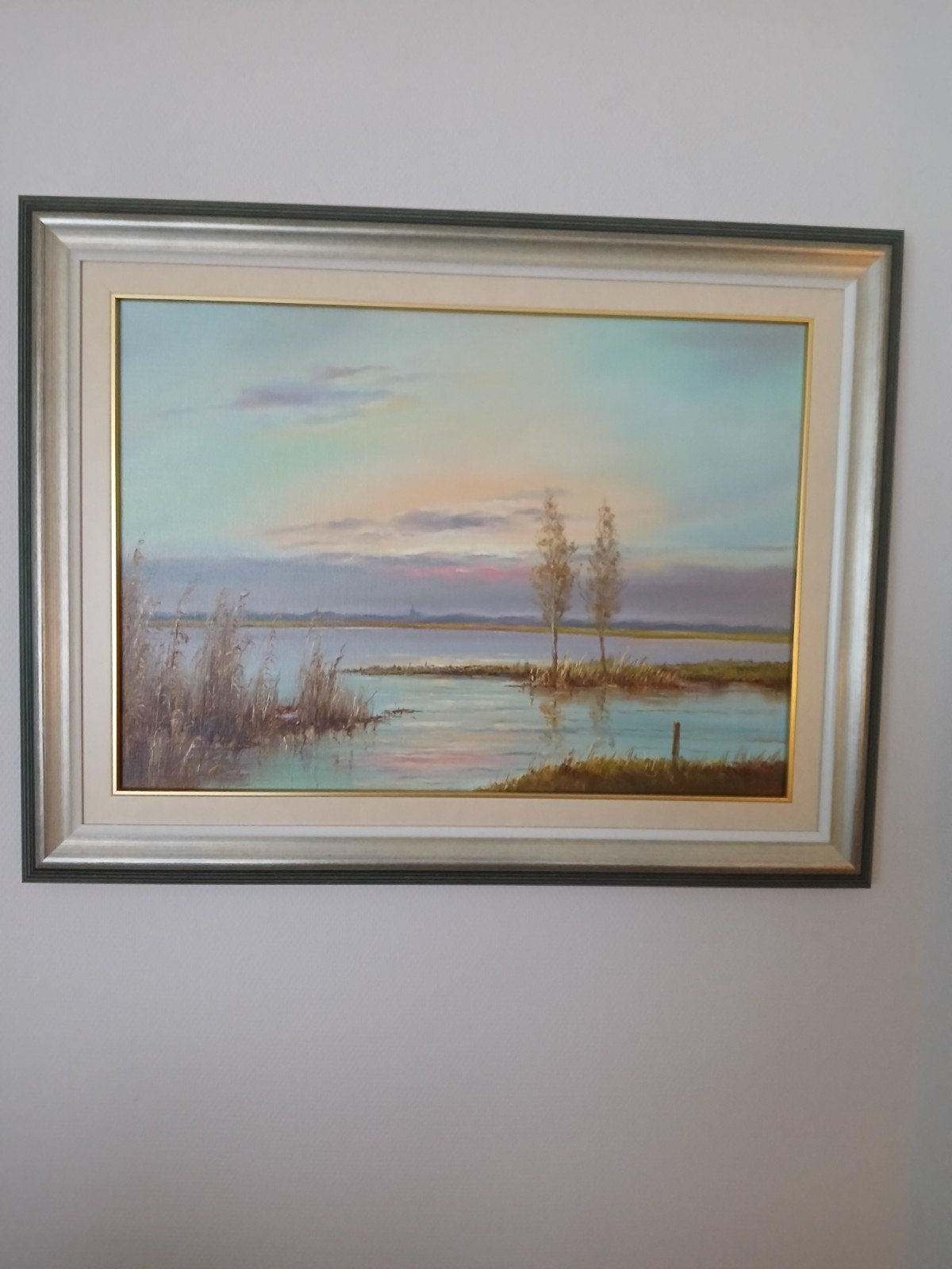 Schilderij Pim Lamers - Landschap 50x70 cm, Ophalen, Doek, Landschap, Olieverf
