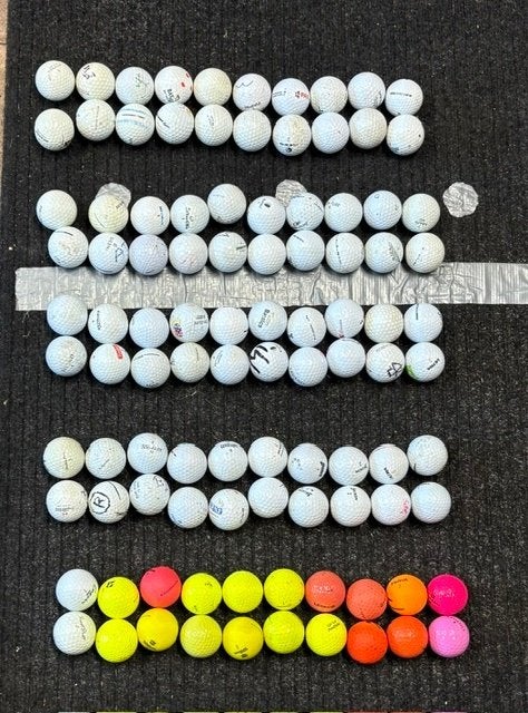 100 golfballen, Ophalen of Verzenden, Gebruikt, Bal(len)