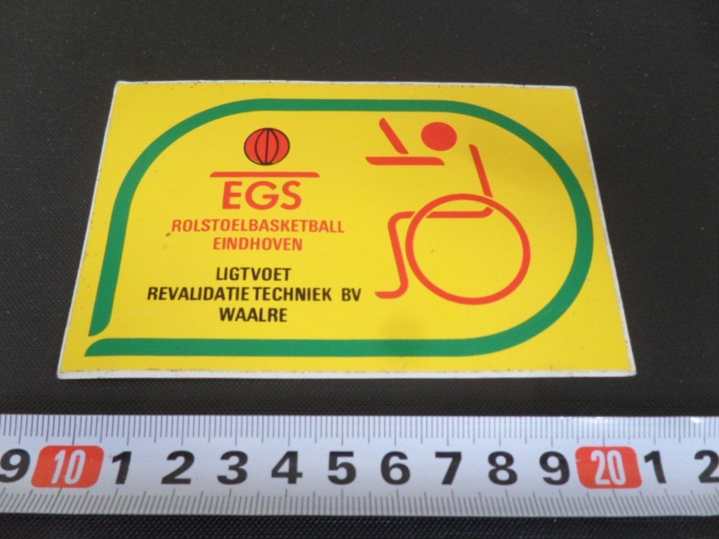 sticker ehv rolstoel basketbal EGS ligtvoet revalidatie, Ophalen of Verzenden, Zo goed als nieuw