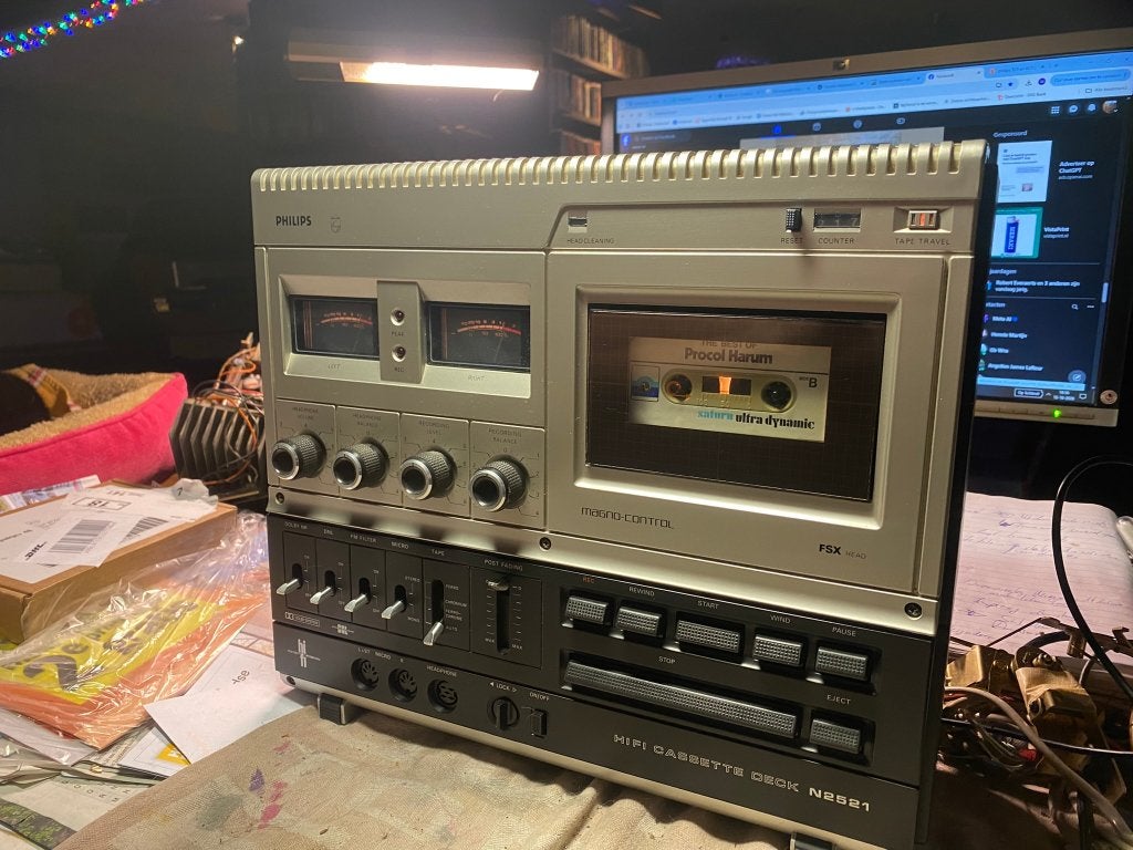 Philips N2521 Cassettedeck, Philips, -, -, Enkel