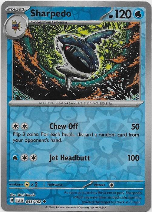Temporal Forces,  Sharpedo [reverse] 43/162, Verzenden, Nieuw, Losse kaart