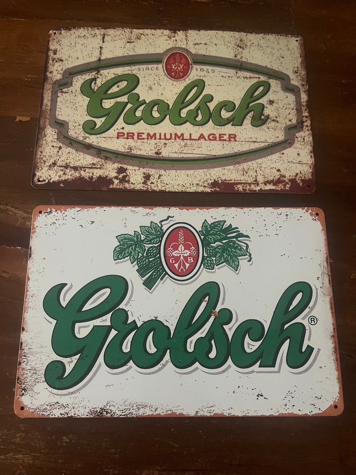 Grolsch Blikken Borden - Set van 2, Ophalen of Verzenden, Nieuw