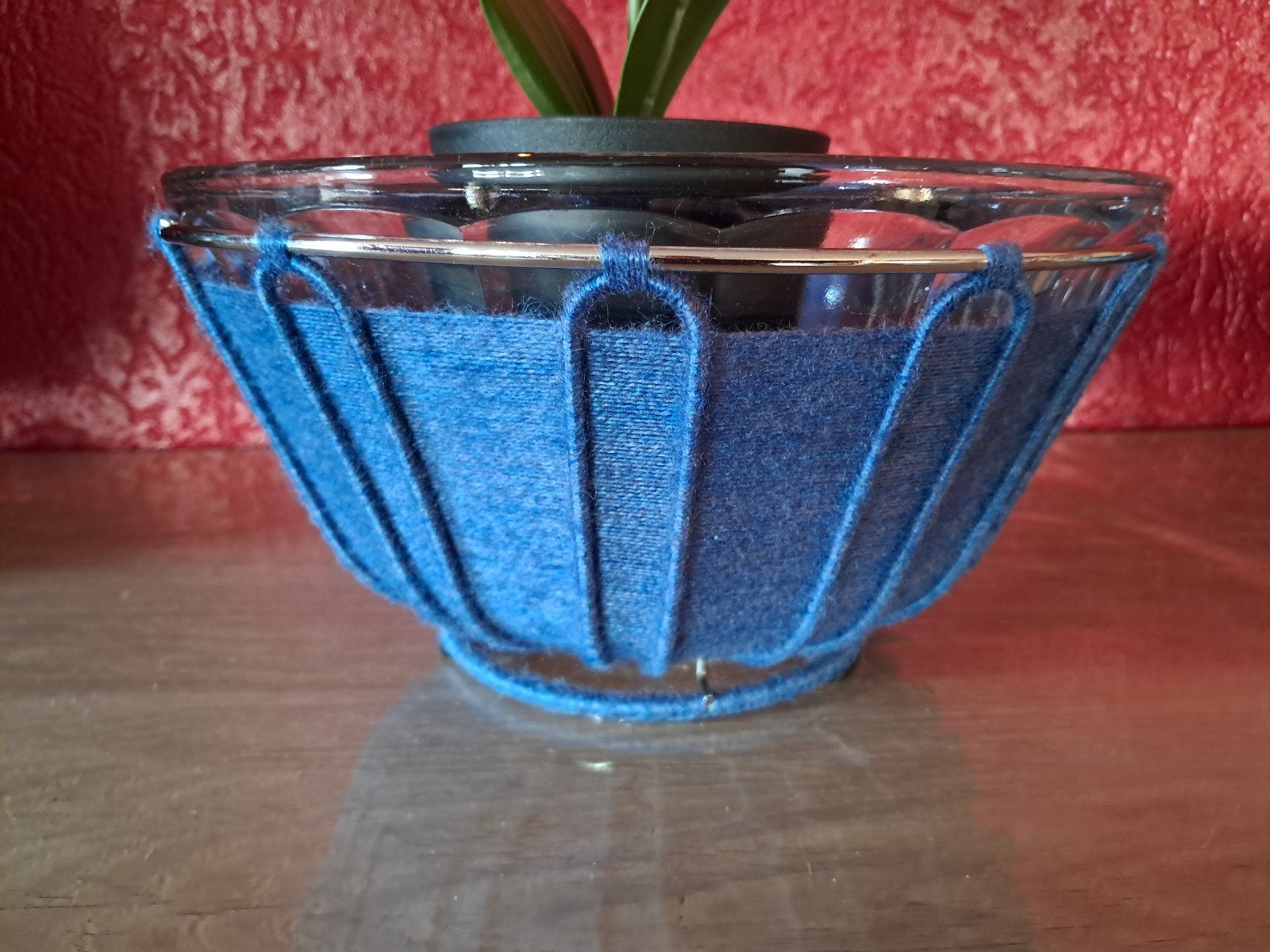 Mooi blauwe plantenbak of saladebar., Ophalen of Verzenden, Nieuw, Rond