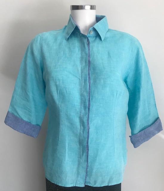 VANITY damesblouse maat M (38/40) Turquoise-kleur, Maat 38/40 (M), Overige kleuren, Verzenden, Zo goed als nieuw