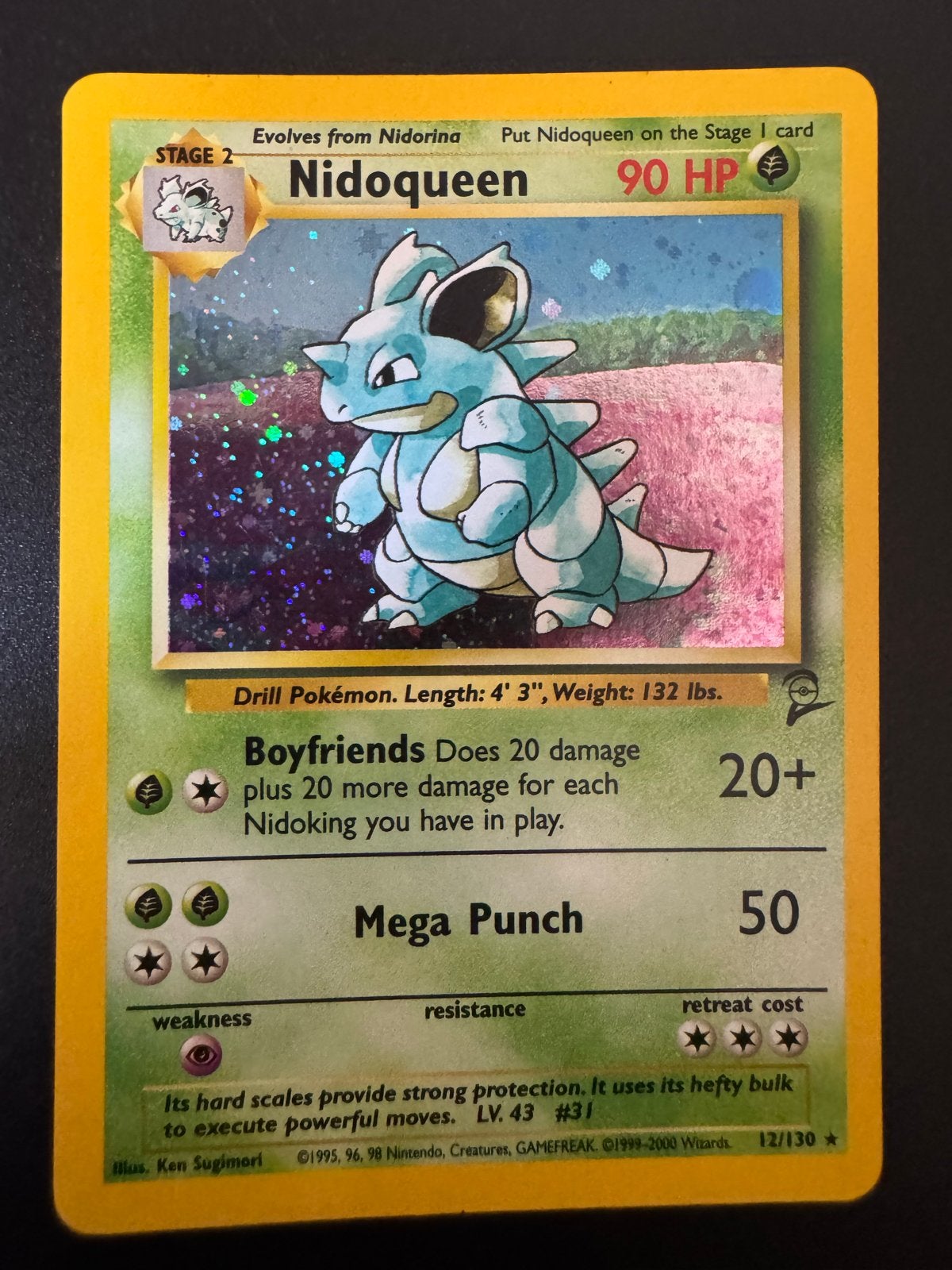 Nidoqueen Pokémon kaart 12/130 - Base Set 2, Ophalen of Verzenden, Losse kaart, Foil