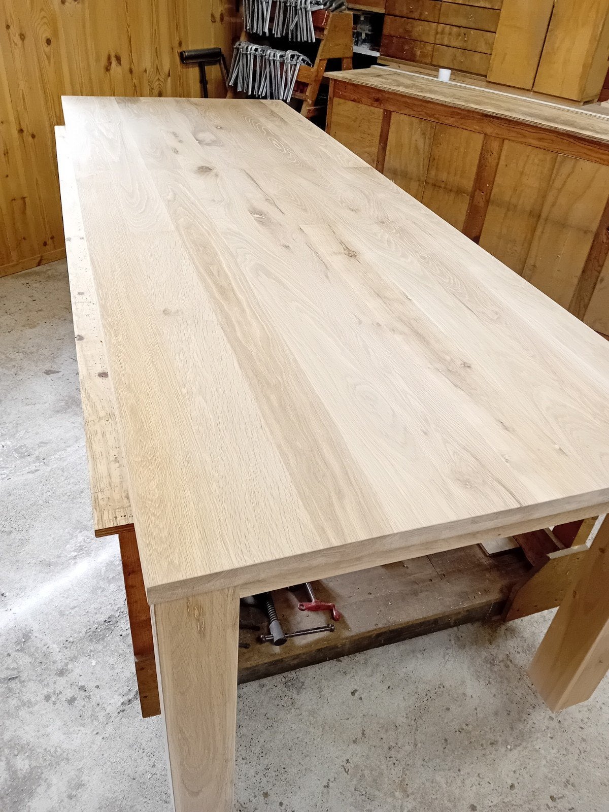 Foto 5 van grote eiken tafel 270 x 100 cm nieuw onbehandeld