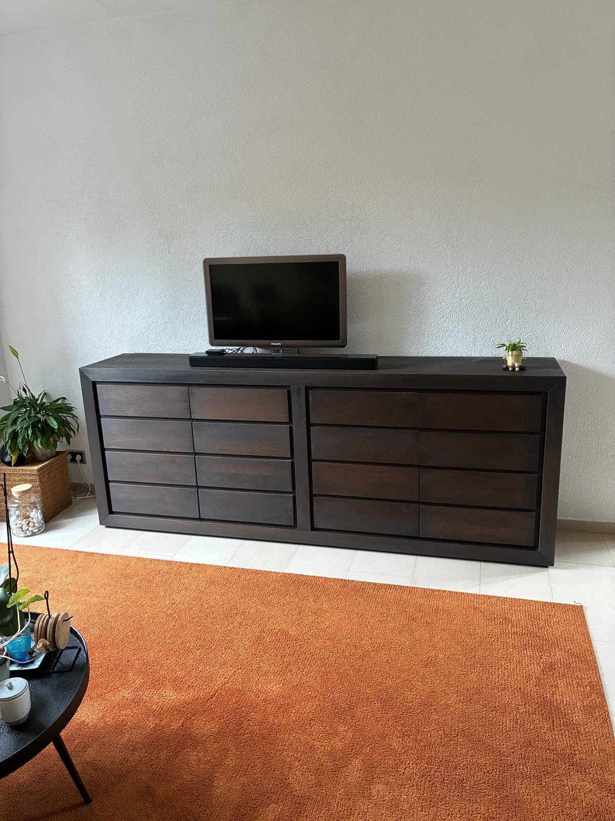 Design kamerkast, Manzoni collection, gebrand eiken, Ophalen, Eikenhout, Zo goed als nieuw, 200 cm of meer