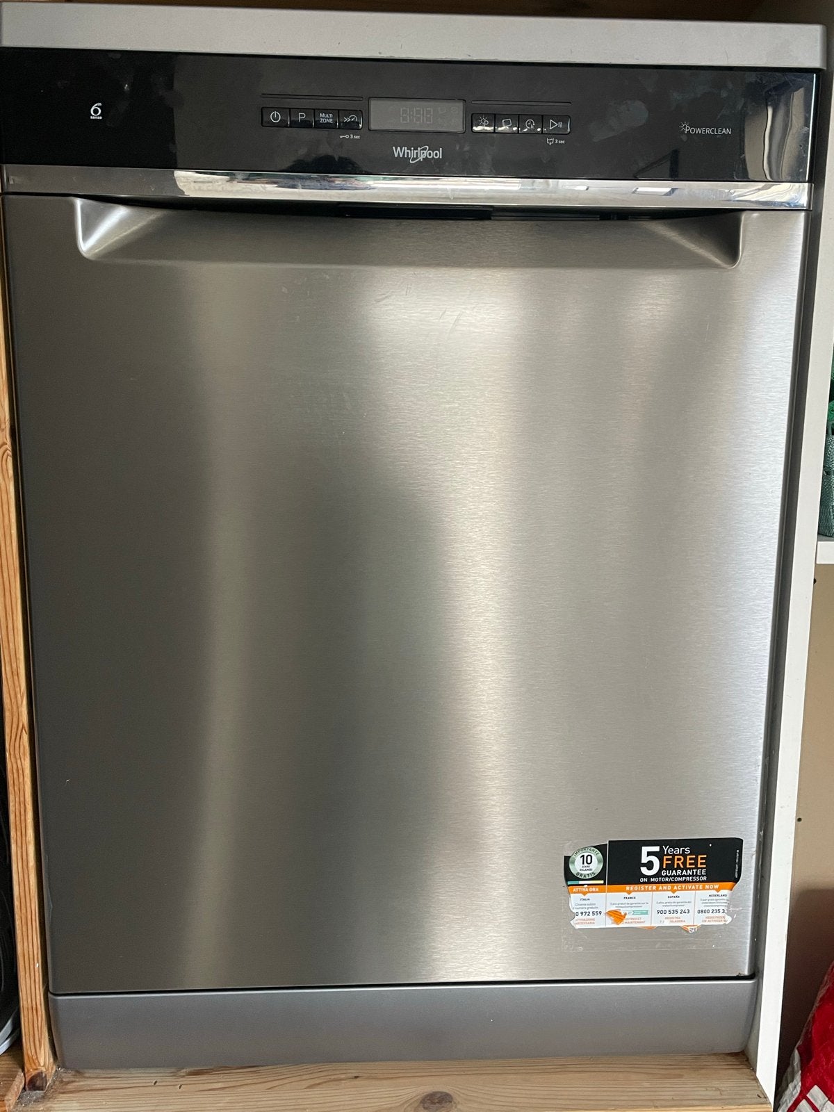 Whirlpool vrijstaande Vaatwasser - RVS - Zo goed als nieuw, Ophalen, 60 cm of meer, Eco programma, Zo goed als nieuw