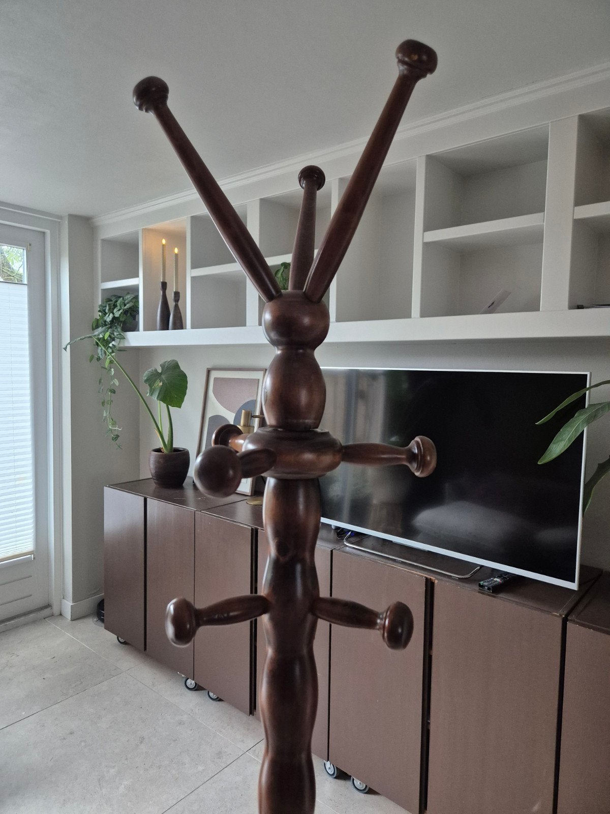 Vintage houten staande kapstok, Ophalen, Gebruikt, Staande kapstok, 150 tot 200 cm