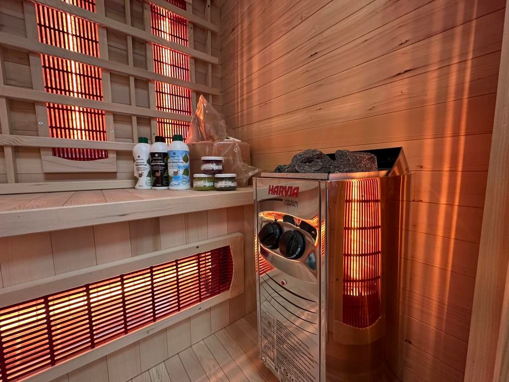 NIEUWE COMBI SAUNA | INFRAROOD + FINSE SAUNA VOOR THUIS, Info@inner-stillness.nl, Direct leverbaar, Fins of Traditioneel, 7665VB