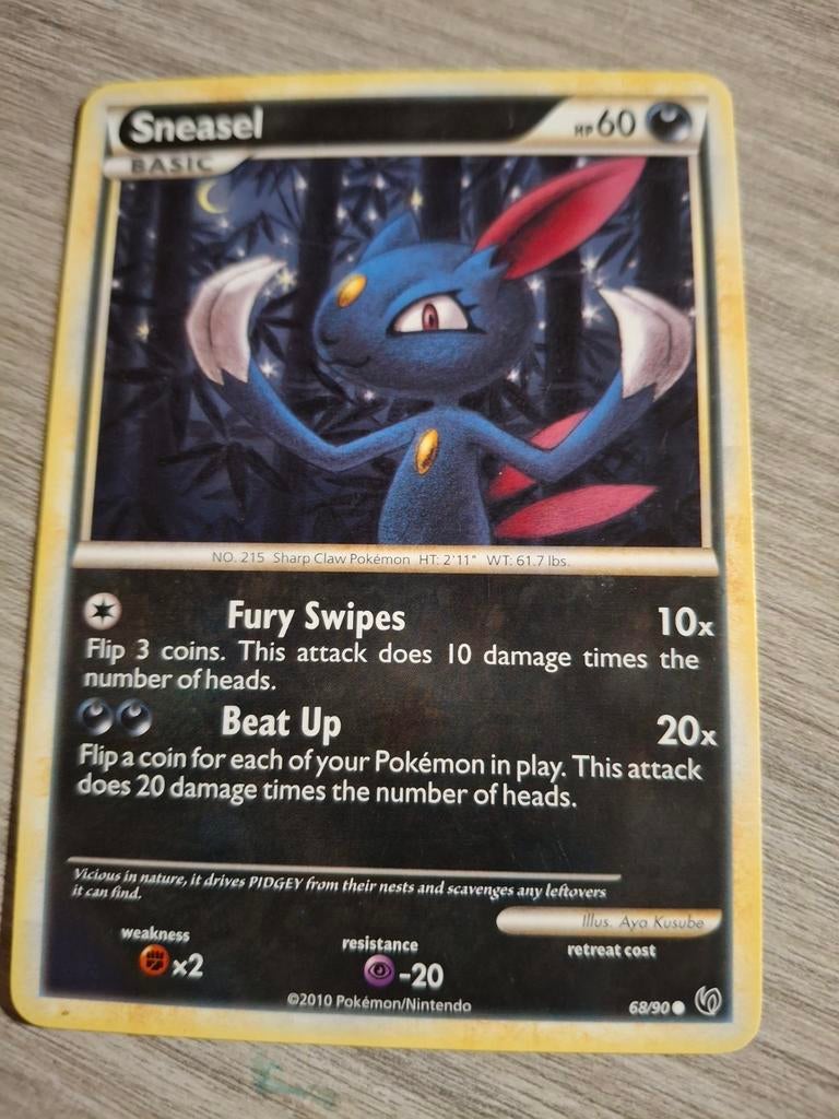 Sneasel Pokémon Kaart (2010), Ophalen of Verzenden, Gebruikt, Losse kaart