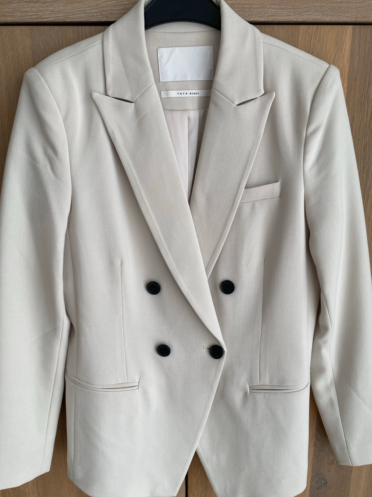 YAYA WOMEN Beige Double-Breasted Blazer  maat 36, Beige, Ophalen of Verzenden, Zo goed als nieuw, Jasje