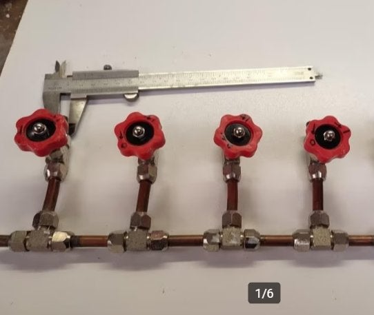 STOPKRAAN GAS 4 STUKS 8mm knel, Ophalen of Verzenden, Zo goed als nieuw