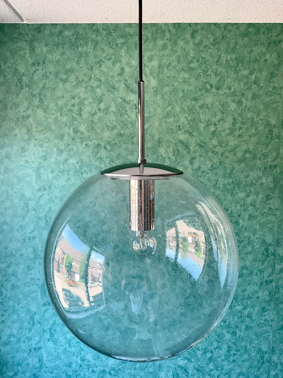 XL Vintage Glashütte Limburg Globe Hanglamp NIEUW!!! Ø 40 CM, Ophalen, Hanglamp, Nieuw, E27 (groot)