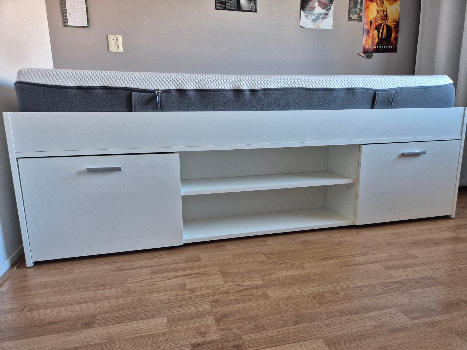 Eenpersoons bed met opbergruimte, matras 90 x 200, Ophalen, Gebruikt, 90 cm, Eenpersoons