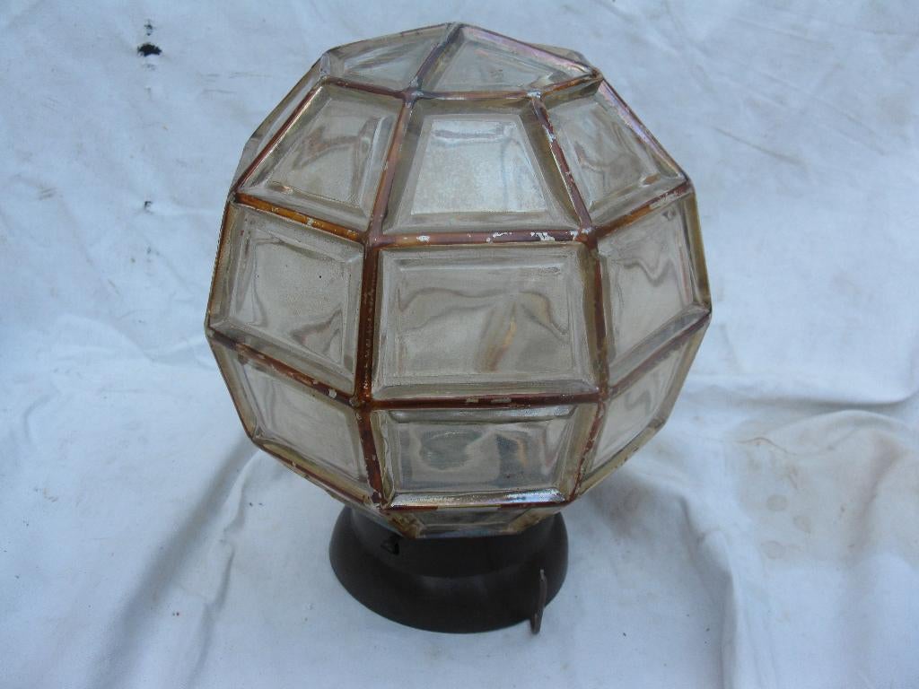 Vintage bollamp plafondlamp, Ophalen of Verzenden, Zo goed als nieuw