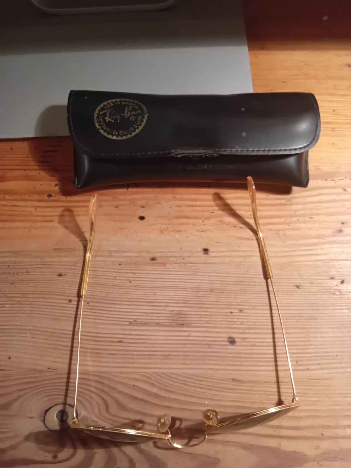 Ray-Ban zonnebril - Goudkleurig montuur, ronde glazen, Zonnebril, Overige kleuren, Verzenden, Zo goed als nieuw