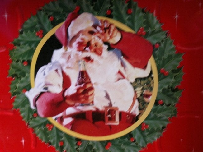 Coca Cola Dienblaadje met Coca-Cola Kerstman Kerst, Ophalen of Verzenden, Nieuw, Gebruiksvoorwerp