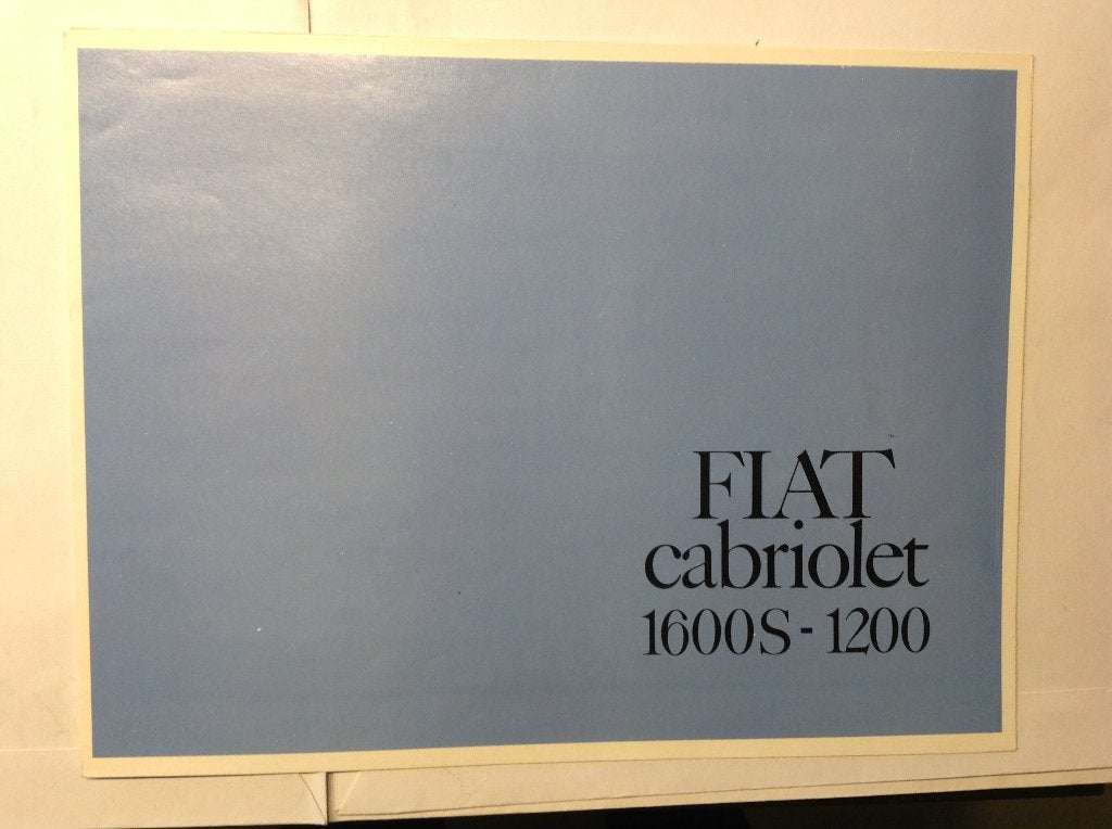 Fiat 1600 S en 1200 Cabriolet folder NED 1962 6 blz, Ophalen of Verzenden, Nieuw, Overige merken