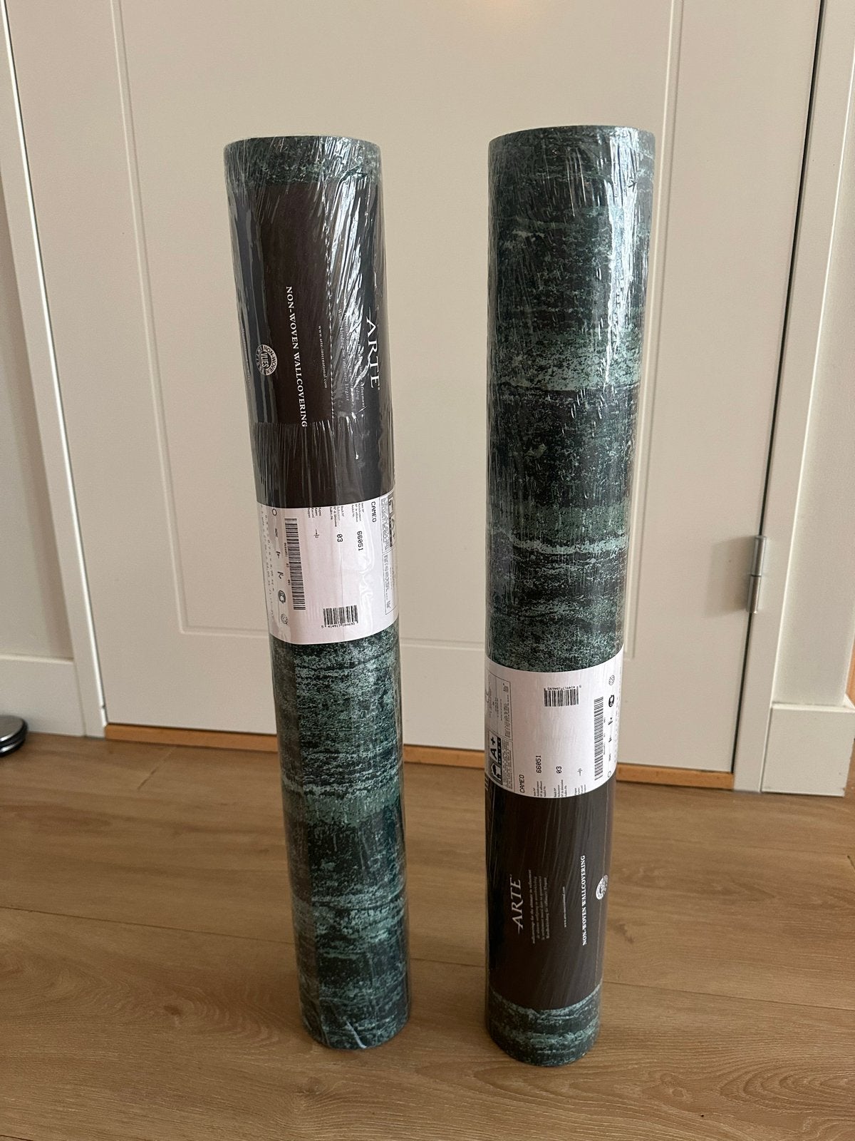 Arte Cameo Vliesbehang - Groen Marmerlook, Materiaallook, Arte, Modern, Ophalen of Verzenden