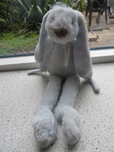 Konijn Rabbit Richie merk Happy Horse lichtblauw ca 38 cm, Kinderen en Baby's, Speelgoed | Knuffels en Pluche, Happy Horse, Blauw