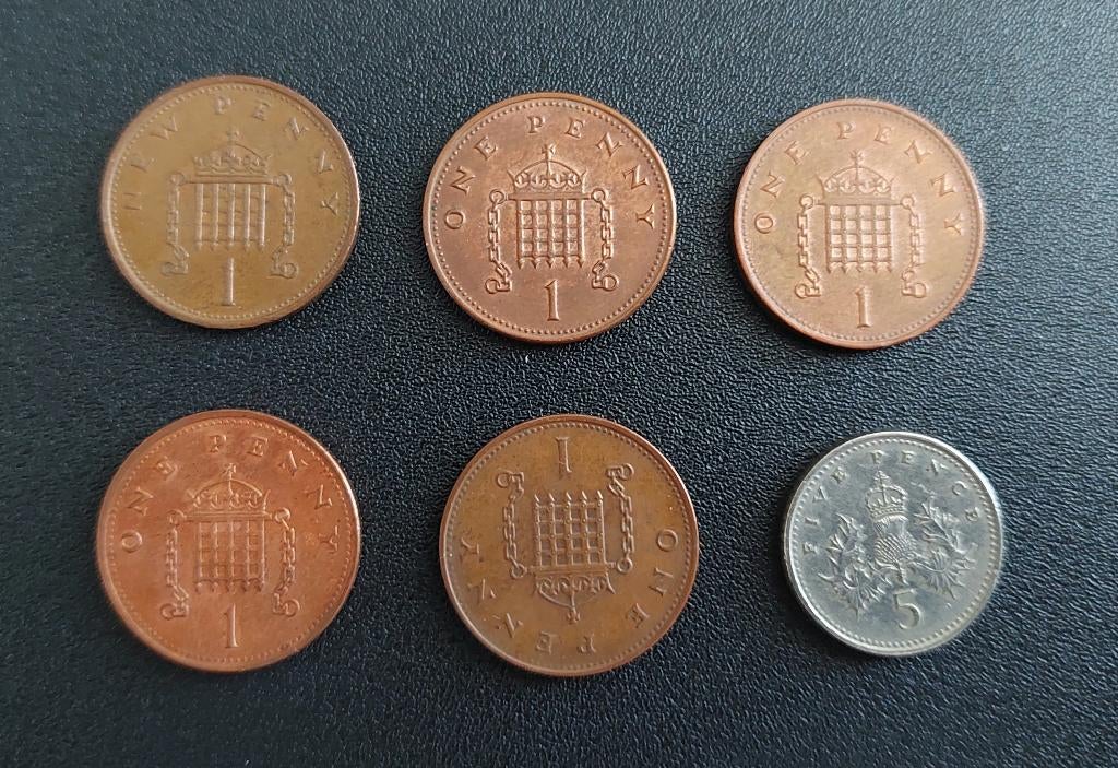 Engeland 6 muntjes uit diverse jaren., Postzegels en Munten, Munten | Europa | Niet-Euromunten, Ophalen of Verzenden, Overige landen