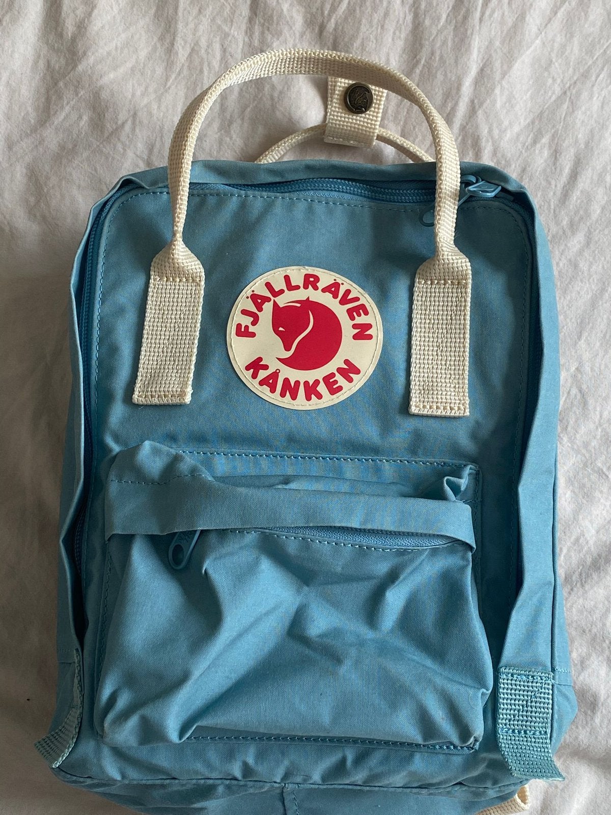 Als nieuw: Fjällräven Kånken Mini – Sky Blue / Light Oak, Ophalen of Verzenden, Zo goed als nieuw, Overige merken