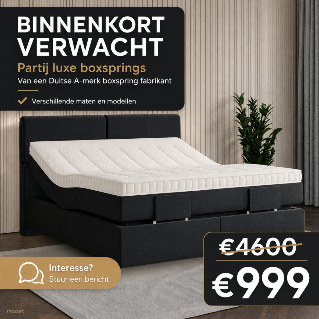 Luxe Duitse A-merk boxsprings 140–240 cm vanaf €599, Ophalen, Blauw, 180 cm, 200 cm