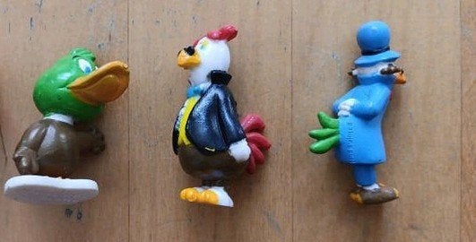 3 Calimero figuurtjes uit verrassingseieren, Ophalen of Verzenden