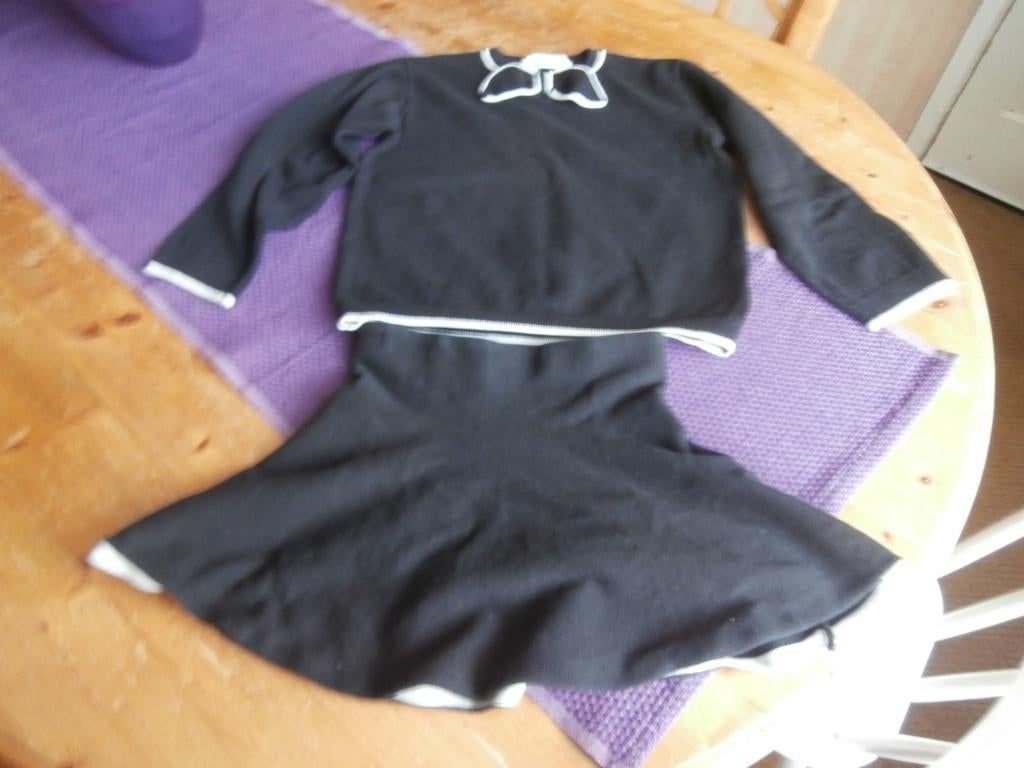 Jurk rok shirt pakje setje H&M 122/128 zwart wit rand strik, Meisje, H&M, Ophalen of Verzenden, Zo goed als nieuw