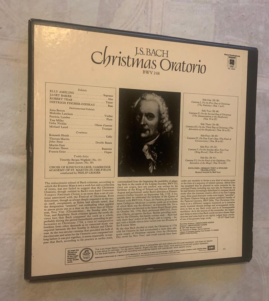 Christmas Oratorio J. S. Bach 12" LP Box Set 3x LP's + boek, Boxset, Ophalen of Verzenden, Zo goed als nieuw, 12 inch