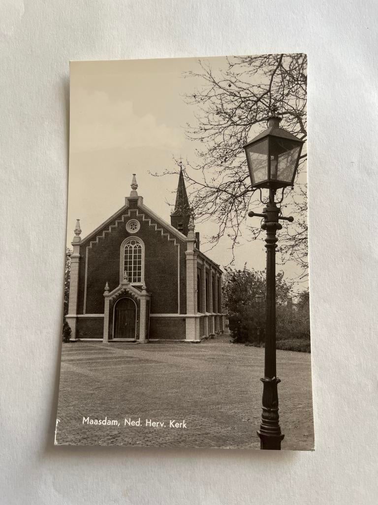 Ansichtkaart Maasdam, Ned. Herv. Kerk, Ophalen of Verzenden, Ongelopen, Zuid-Holland