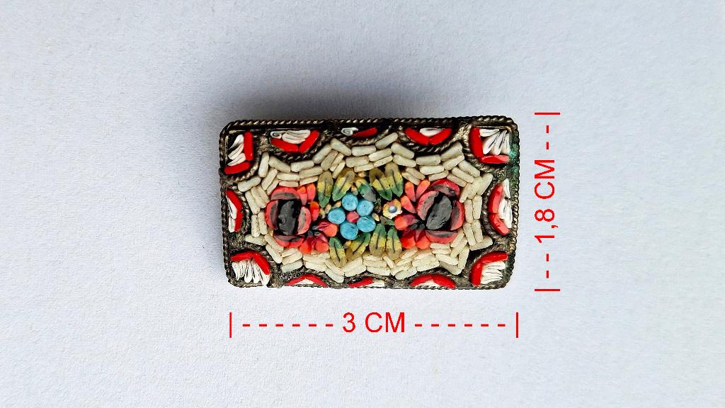 Antieke micro mozaïek broche, Ophalen, Zo goed als nieuw, Overige materialen