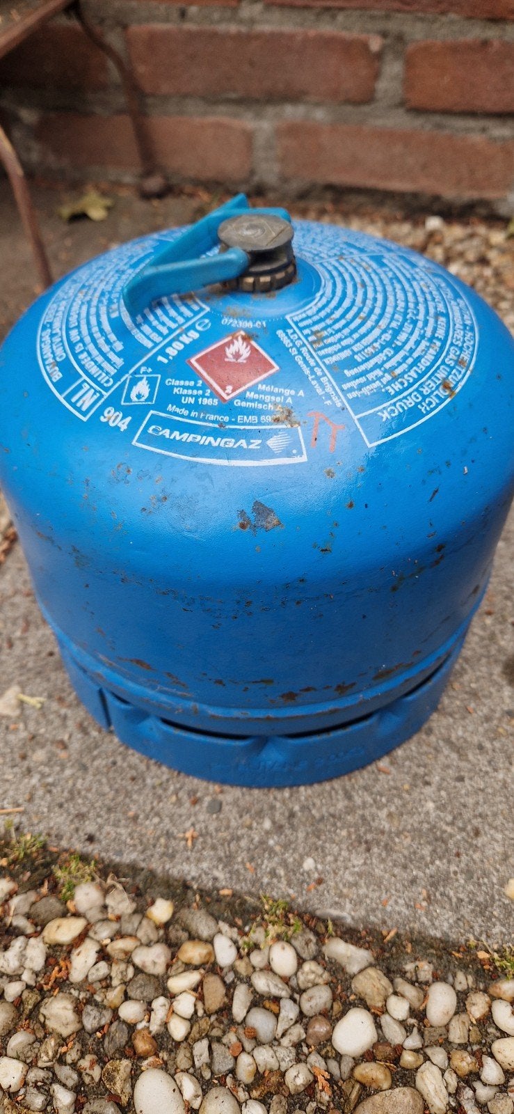Campingaz 904 gasfles (halfvol), Ophalen, Gebruikt