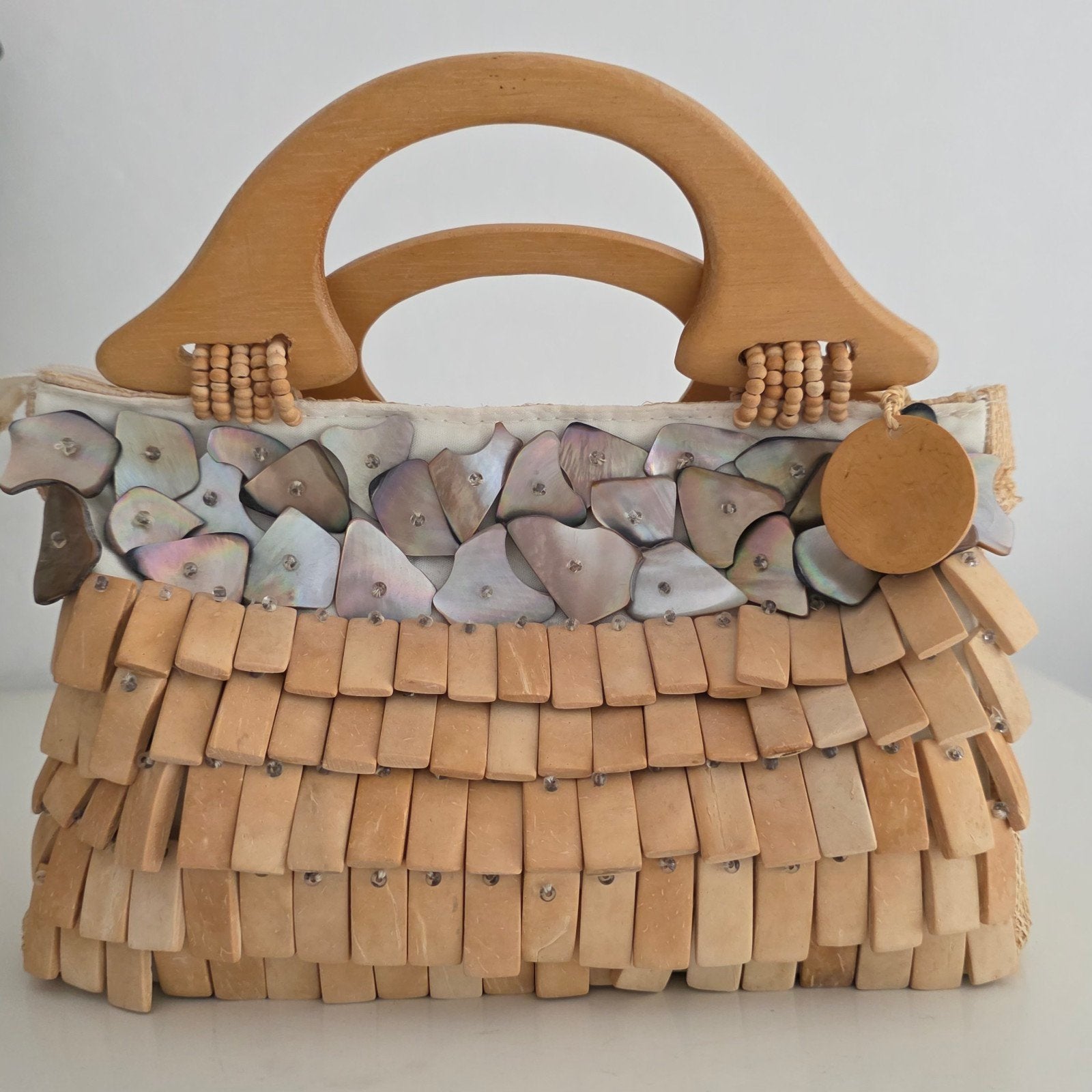 Almaplena handgemaakt tasje, Verzenden, Nieuw, Beige, Avondtasje