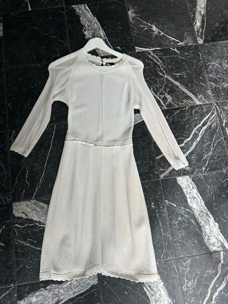 The Kooples Witte Gebreide Jurk - Als Nieuw, Kleding | Dames, Maat 38/40 (M), Wit, Ophalen of Verzenden, Zo goed als nieuw